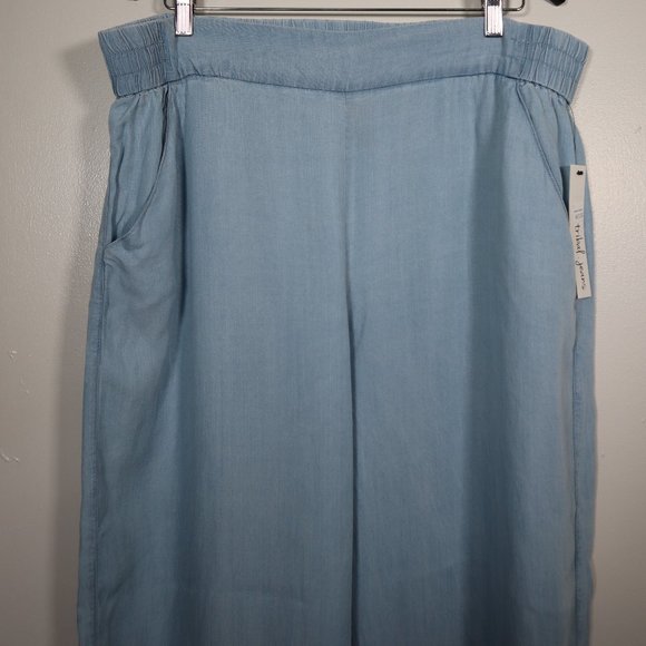 TRIBAL JEANS Chambray Wide Leg Crop Pants XL NWT - Picture 7 of 11